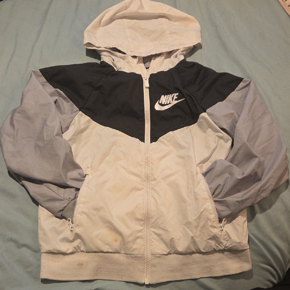Kids Nike Black and Gray Hooded Jacket
